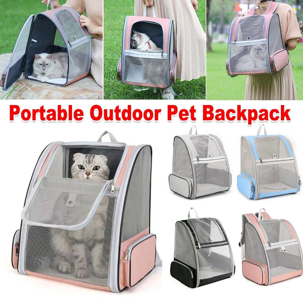 Large Foldable Breathable Portable Cat Dog Bag Outdoor Shoulder Pet Backpack Blue Pet Transport