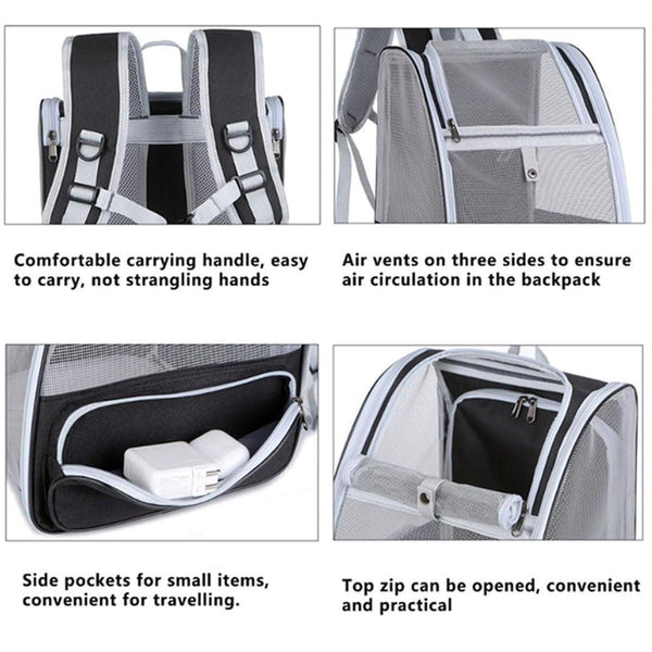 Large Foldable Breathable Portable Cat Dog Bag Outdoor Shoulder Pet Backpack Blue Pet Transport