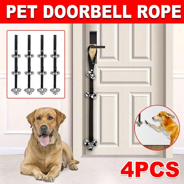 4Pcs Pet Training Doorbell Rope Cat Teaser Toy Bell Interactive Play Cat Toys
