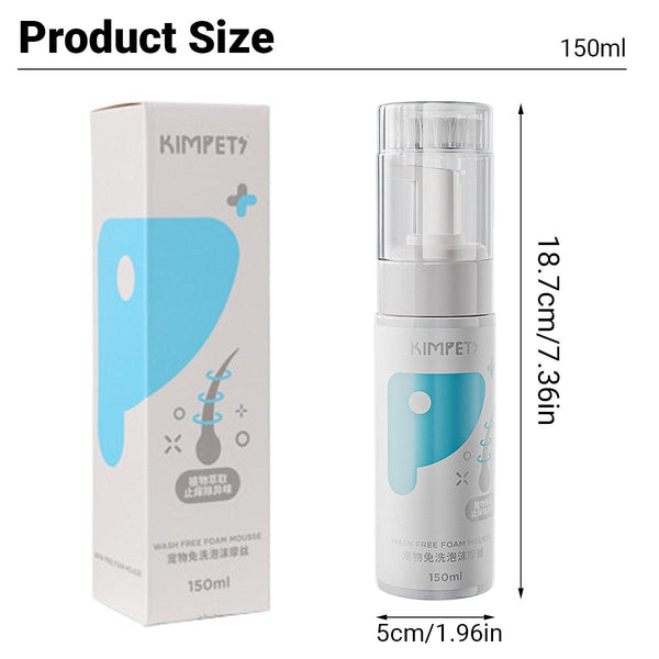 150Ml Pet Dry Cleaning Foam Free Clear Body Wash Mousse For Dogs And Cats Dog Grooming
