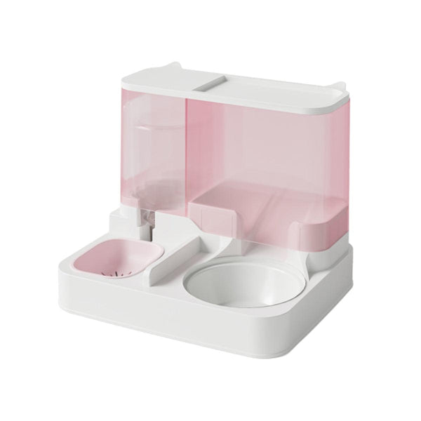 Automatic Cat Feeder Water Dispenser All In One Plastic Bowl For Cats And Dogs Pink Dog Automatic Feeders