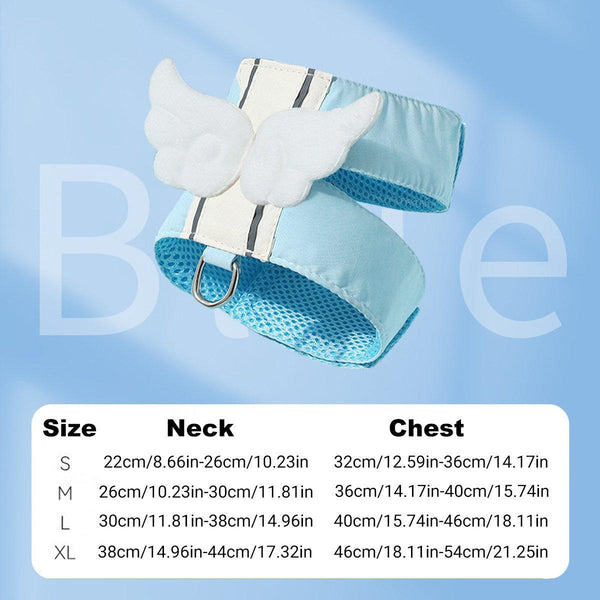 Pet Angel Wings Dog Vest Leash Cat Harness Anti Break Walking Set Blue S Harnesses