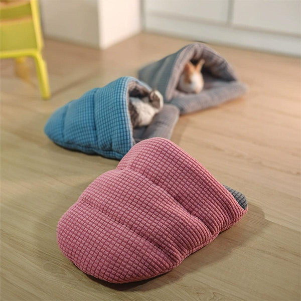 Pet Kennel Sleeping Bag Semi Enclosed Bed For Small Animals Cats And Puppies Grey Small Animal Cages & Hutches