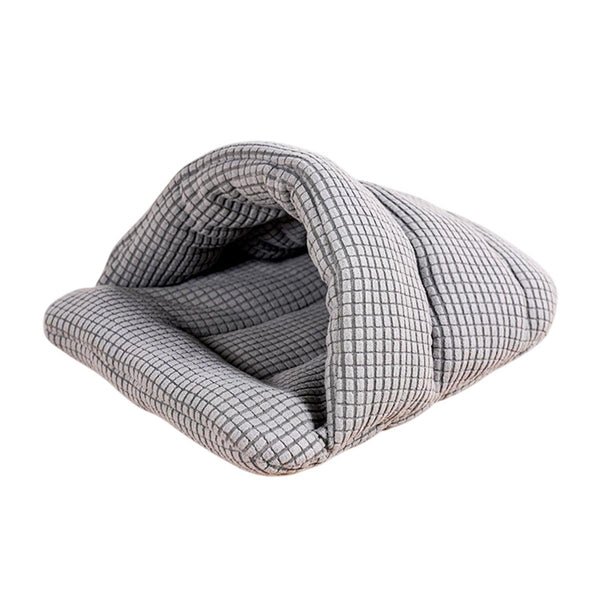 Pet Kennel Sleeping Bag Semi Enclosed Bed For Small Animals Cats And Puppies Grey Small Animal Cages & Hutches