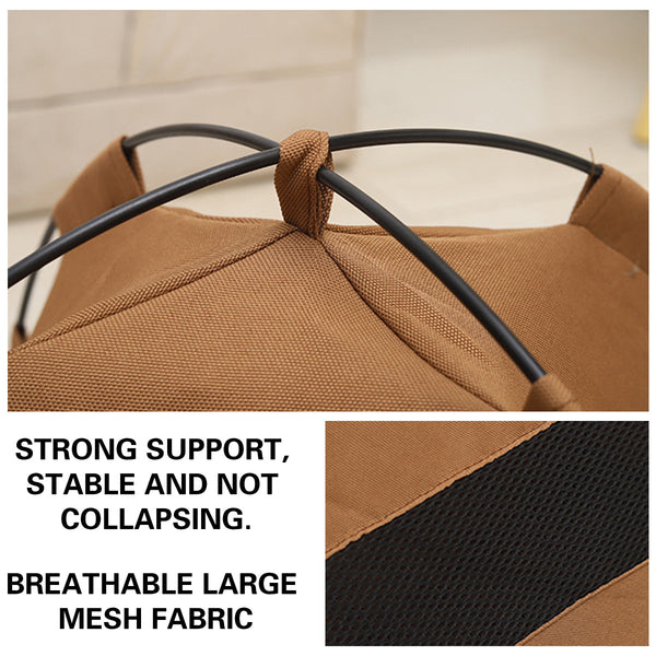 Folding Camping Pet Tent For Cats Puppies Indoor Nest Dog Cave Style House Grey (Large) Pet Beds