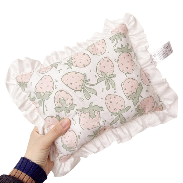 Lace Cat Pillow Soft Pet Cushion For Sleeping Comfortable Kitty Bed White Strawberry Pet Beds