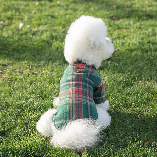 Soft Puppy Plaid Shirt Dog Clothes Jumpsuit Cat Pet Check Coat Summer T Brown Dog Clothing & Shoes