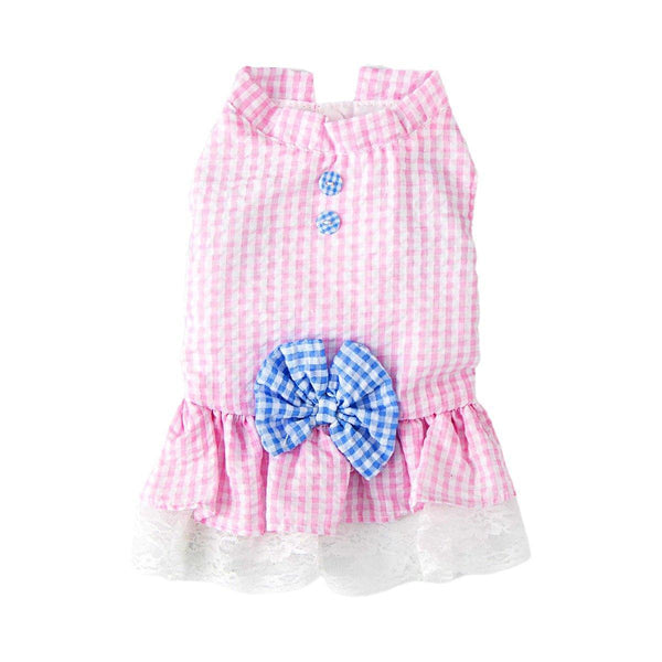 Cute Small Dog Dress Puppy Clothing Pet Apparel For Summer Fashion Outfit Pink L Dog Clothing & Shoes