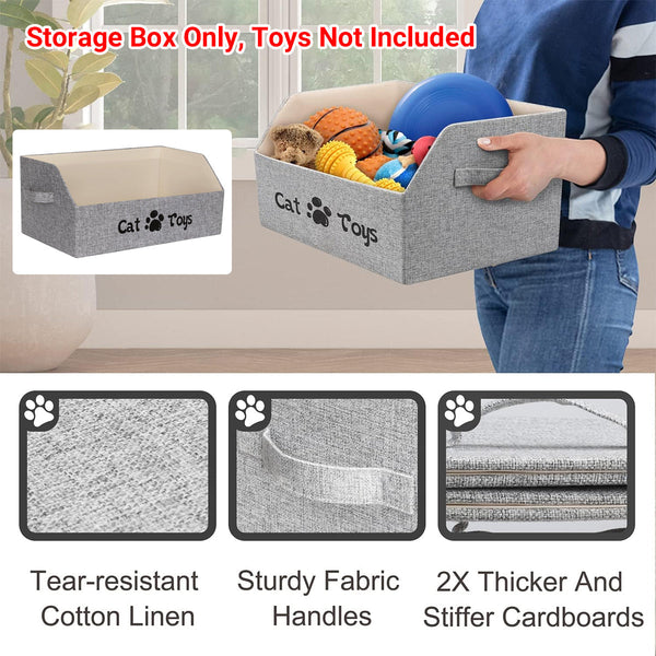 Pet Toy Storage Box Foldable Organizer Snack Bag Accessories Holder Cat Storage Boxes