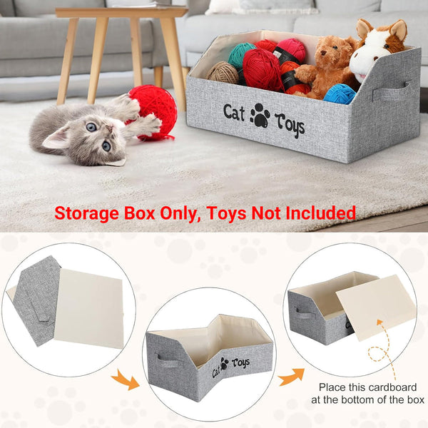 Pet Toy Storage Box Foldable Organizer Snack Bag Accessories Holder Cat Storage Boxes