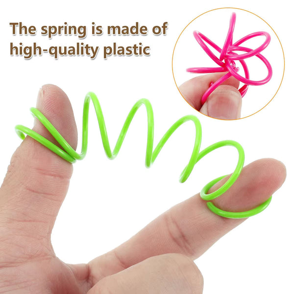 4Pcs Cat Spring Toys Colourful Plastic Jumping For Kitten Interactive Play Cat Toys