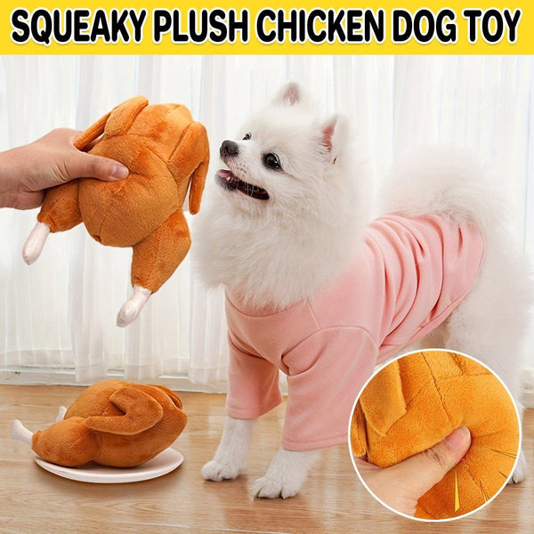 Plush Roast Chicken Dog Toy Squeaky Sound Stuffed Interactive Pet Plaything Dog Toys