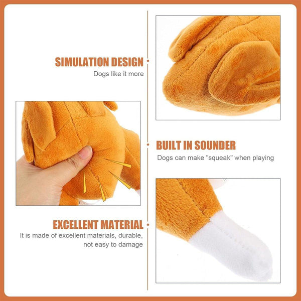 Plush Roast Chicken Dog Toy Squeaky Sound Stuffed Interactive Pet Plaything Dog Toys