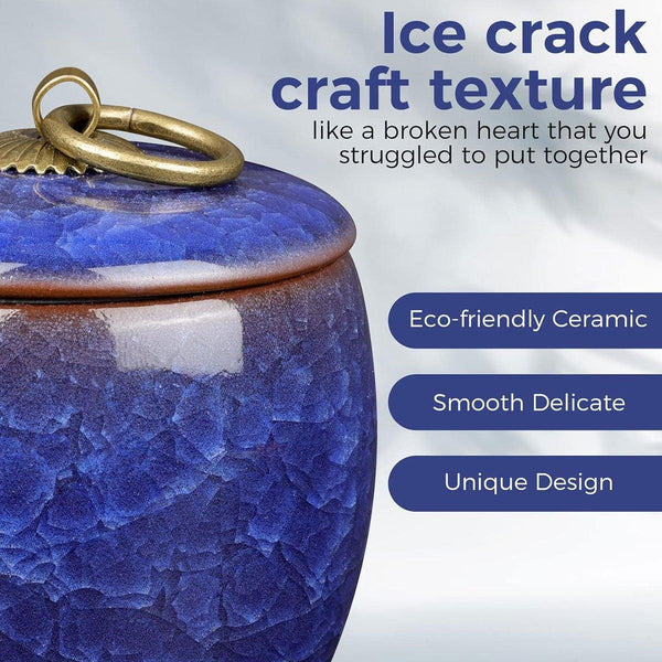 Small Pet Urn For Ashes Memorial Keepsake Urns Dog Cat Cremation Remains Blue Placeholder