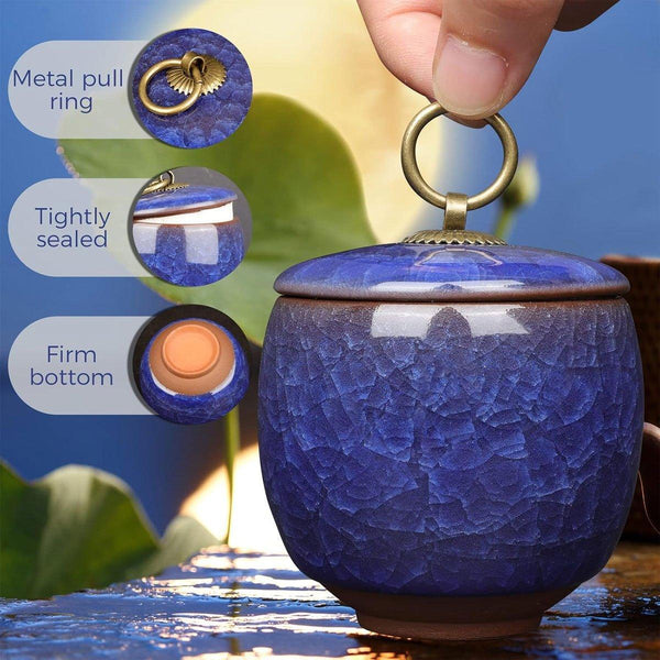Small Pet Urn For Ashes Memorial Keepsake Urns Dog Cat Cremation Remains Sky Blue Placeholder