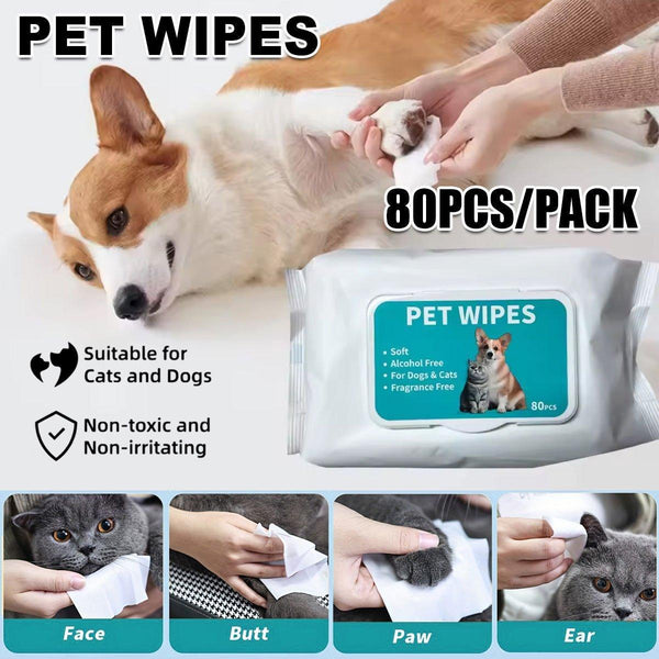 Pet Ear Cleaning Wipes Dogs Cats Gentle Care Healthy Ears Dog Grooming