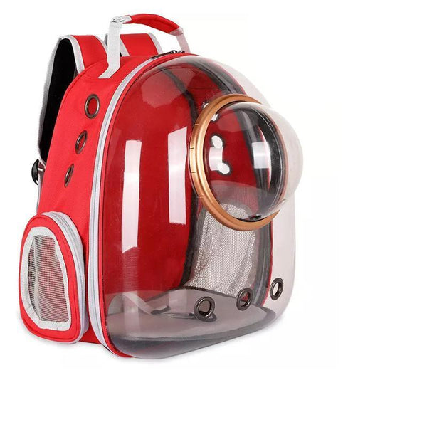 Travel Space Capsule Dog Cat Bag Breathable Outdoor Pet Backpack Carrier Red Pet Transport