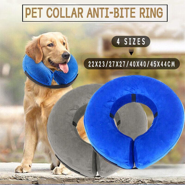 Blue Pet Dog Inflatable Soft Healing Collar Cone Wound Medical Cat Protective Jackets (22*23Cm) Dog Collars
