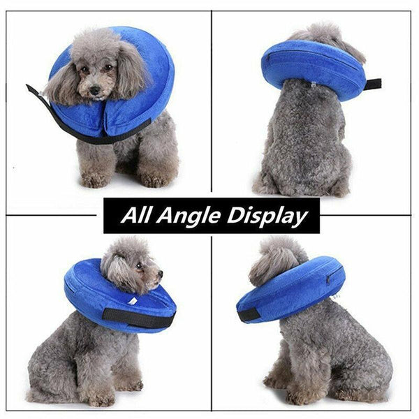 Blue Pet Dog Inflatable Soft Healing Collar Cone Wound Medical Cat Protective Jackets (22*23Cm) Dog Collars