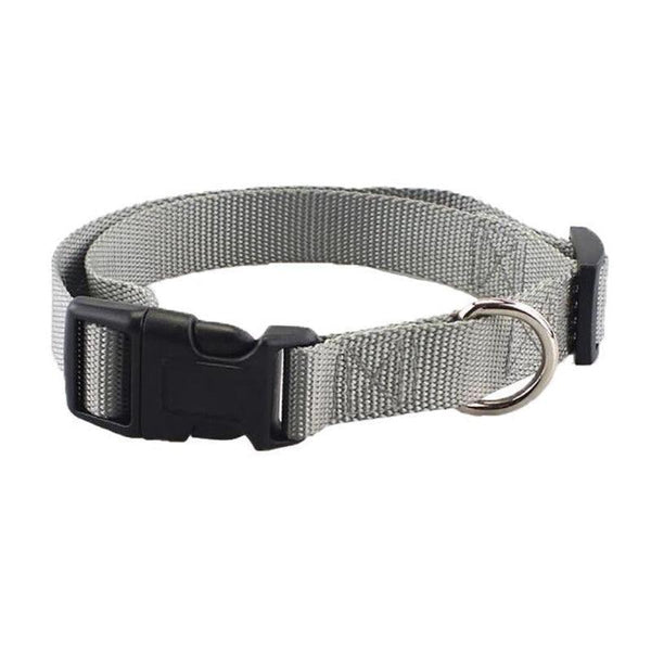 Dog Puppy Pet Collar Adjustable Nylon Toy Large Pink Blue Red Black Grey Size Leads & Head Collars