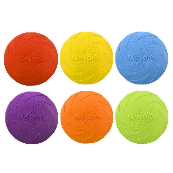 Frisbee Toy For Dogs Outdoor Fetch Training Soft Rubber Pet Flying Disc 18Cm Blue Dog Toys