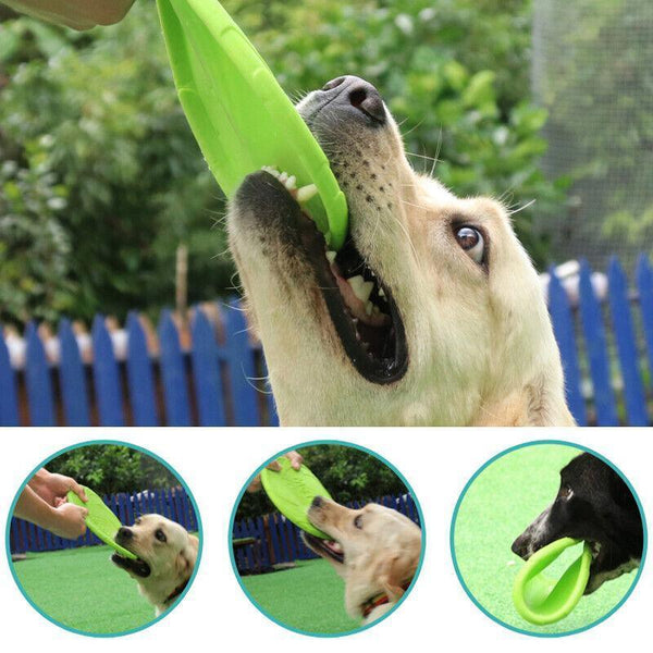 Frisbee Toy For Dogs Outdoor Fetch Training Soft Rubber Pet Flying Disc 18Cm Blue Dog Toys