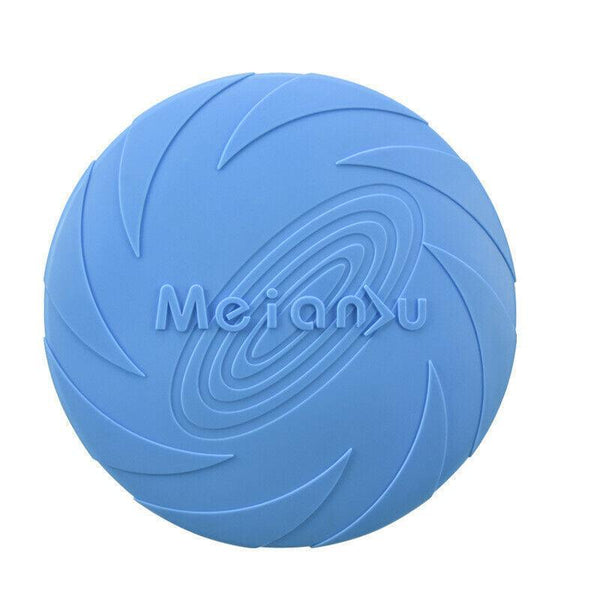 Frisbee Toy For Dogs Outdoor Fetch Training Soft Rubber Pet Flying Disc 18Cm Blue Dog Toys