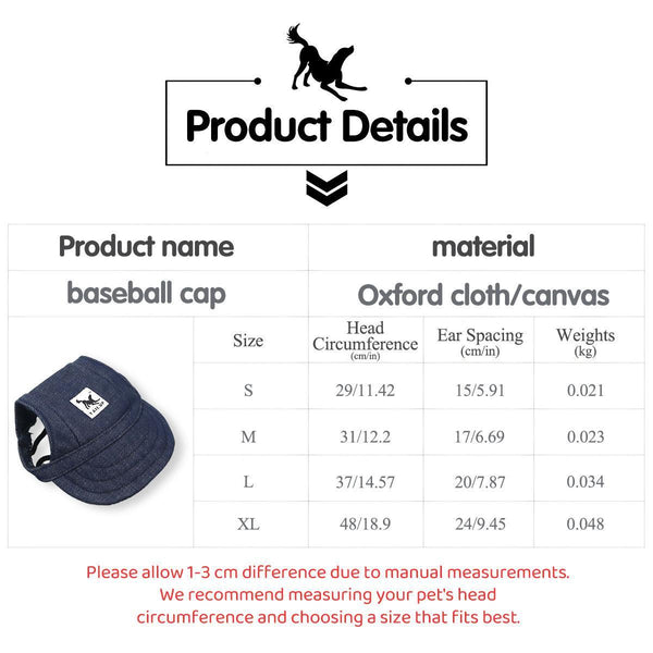 Dog Baseball Cap Outdoor Pet Sun Hat Summer Canvas Visor Puppy L Red Dog Clothing & Shoes