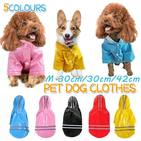M Size Outdoor Hoodies Jacket Waterproof Pet Dog Clothes Puppy Raincoat Coat Blue Dog Clothing & Shoes