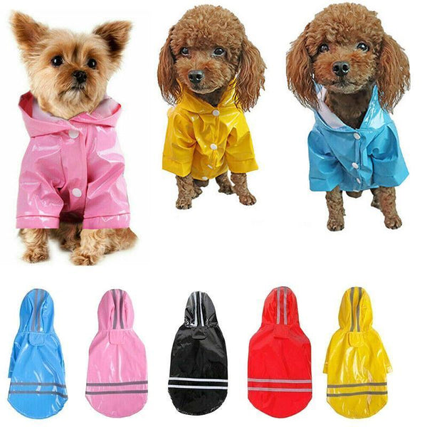 M Size Outdoor Hoodies Jacket Waterproof Pet Dog Clothes Puppy Raincoat Coat Blue Dog Clothing & Shoes