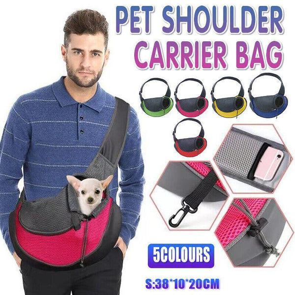 Small Size Pet Shoulder Carrier Bag Puppy Cat Dog Travel Sling Backpack Portable Green Pet Transport