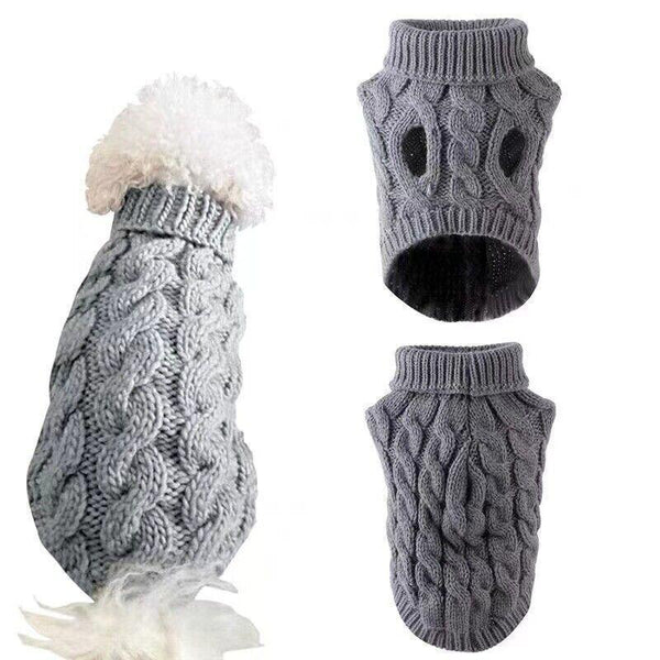 Puppy Dog Jumper Winter Warm Knitted Sweater Pet Clothes Small Dogs Coat Thermal M Size White Dog Clothing & Shoes