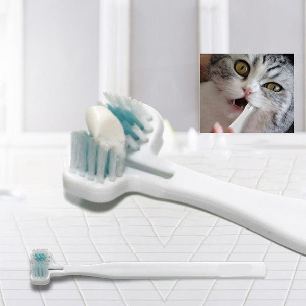 Double Head Toothbrush Dog Pet Cat Brush Dental Health Gum Care Cleaning Teeth Oral Hygiene