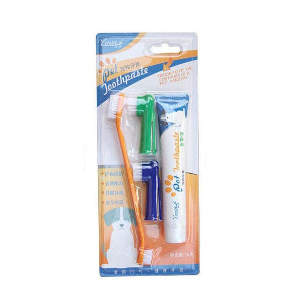 Pet Dog Teeth Cleaning Toothpaste With Toothbrush And Backup Brush Vanilla Flavoured Oral Hygiene