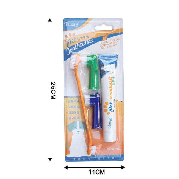 Pet Dog Teeth Cleaning Toothpaste With Toothbrush And Backup Brush Vanilla Flavoured Oral Hygiene