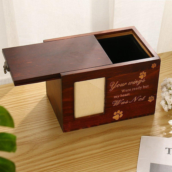 1X Pet Memorial Urn For Ashes With Photo Frame Cat/Dog Memory Box Keepsak Black Baby Keepsakes