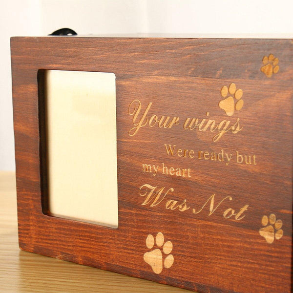 1X Pet Memorial Urn For Ashes With Photo Frame Cat/Dog Memory Box Keepsak Black Baby Keepsakes
