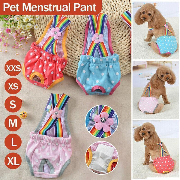 Female Pet Dog Cat Puppy Pant Menstrual Sanitary Nappy Diaper Wrap Underwear Blue Dog Clothing & Shoes