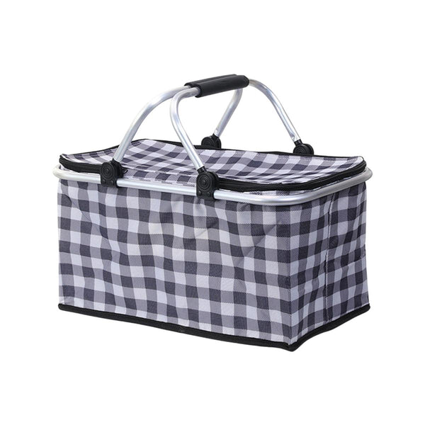 Foldable Picnic Basket Outdoor Camping Carrying Portable Food Storage Navy Picnic Baskets & Backpacks