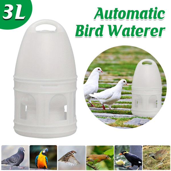 3L Pigeon Drinker White Plastic Drinking Pot Carrier Bird Water Dispenser Feeder Bird Feeders