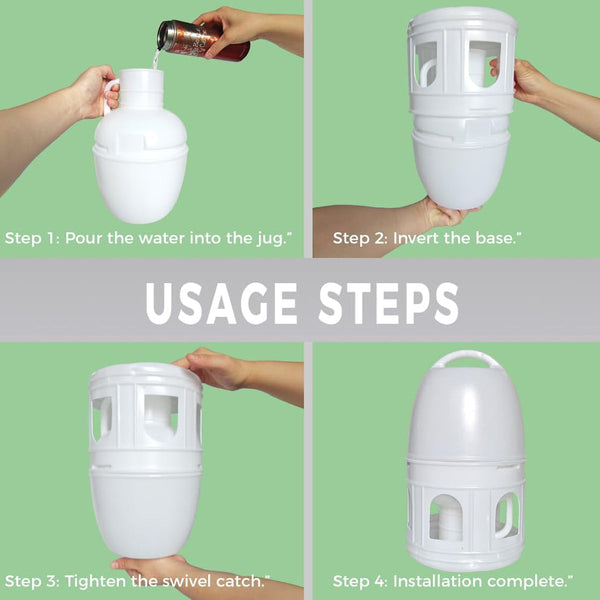 3L Pigeon Drinker White Plastic Drinking Pot Carrier Bird Water Dispenser Feeder Bird Feeders
