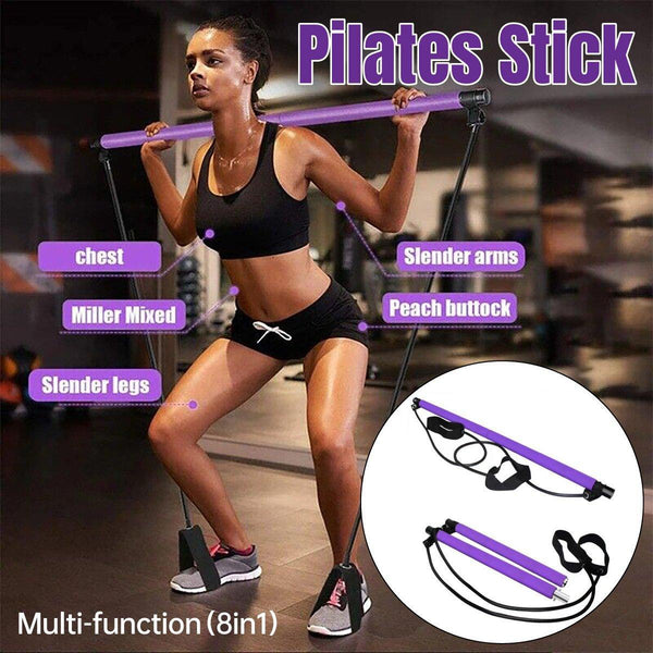 Multi Purpose Pilates Stick Home Fitness Stretch Exercise Training Hip Rope Resistance Trainers
