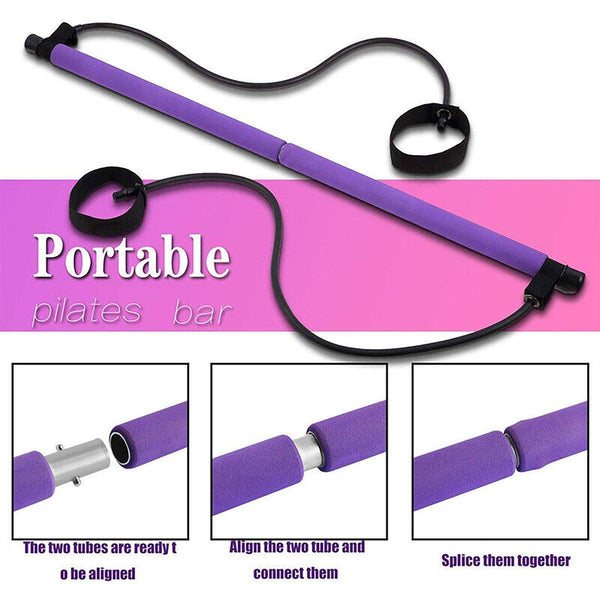 Multi Purpose Pilates Stick Home Fitness Stretch Exercise Training Hip Rope Resistance Trainers