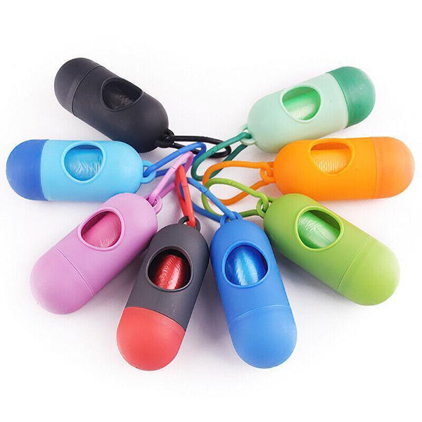 Dog Waste Bag Dispenser With Refill Rolls For Pet Walking Cleanup Pooper Scooper & Bags