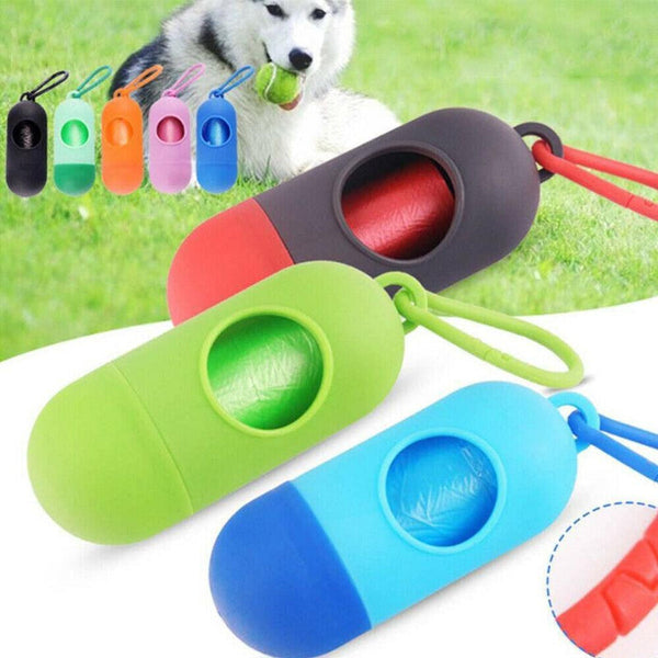 Dog Waste Bag Dispenser With Refill Rolls For Pet Walking Cleanup Pooper Scooper & Bags