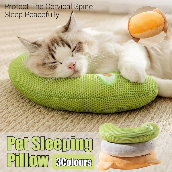 Dog Pet U Shaped Pillow Cartoon Breathable Cat Sleeping Cushion For All Seasons Brown Pet Beds