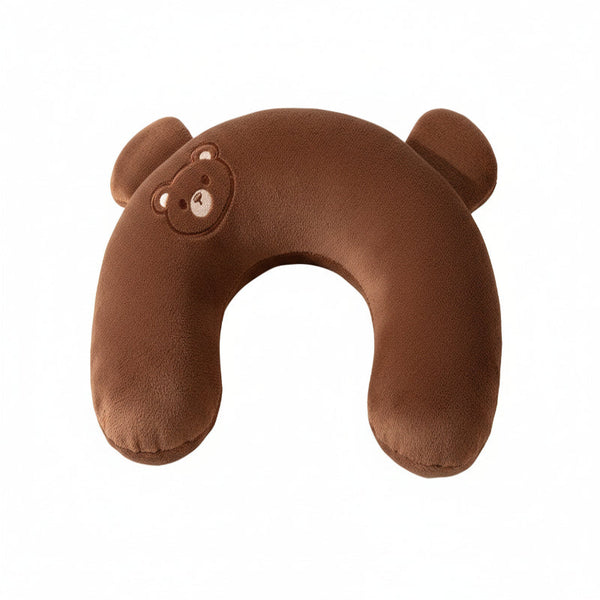 Dog Pet U Shaped Pillow Cartoon Breathable Cat Sleeping Cushion For All Seasons Brown Pet Beds