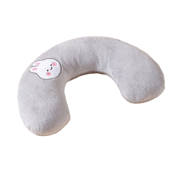 Dog Pet U Shaped Pillow Cartoon Breathable Cat Sleeping Cushion For All Seasons Grey Pet Beds