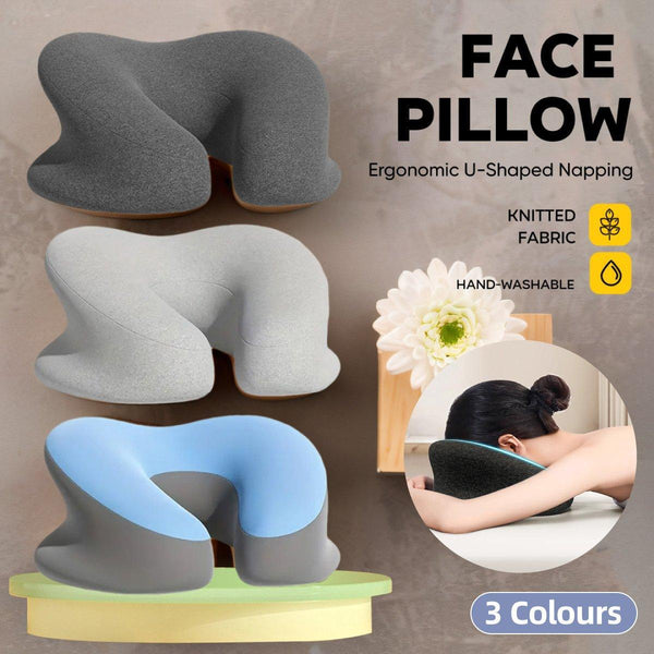 Universal Massage Table Face Cushion Pillow Shape Head Down Rest Light Grey Massage Tables & Chairs