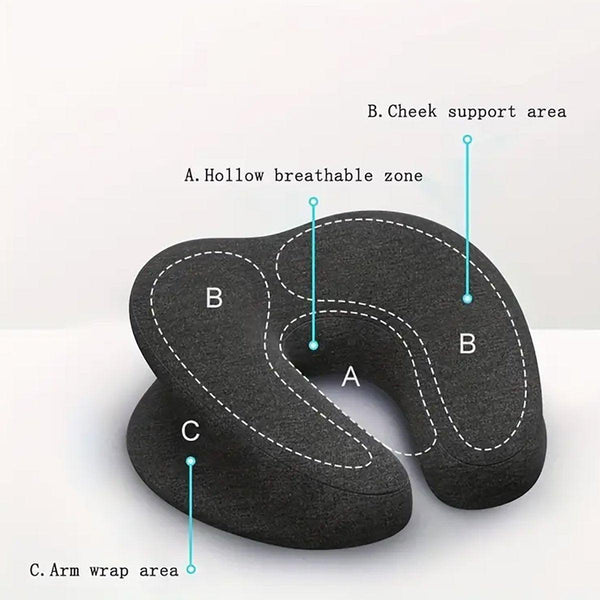 Universal Massage Table Face Cushion Pillow Shape Head Down Rest Light Grey Massage Tables & Chairs